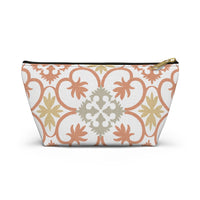 Portugal Tile Accessory Pouch w T-bottom in Orange